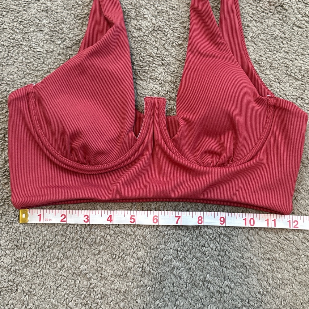 Zaful Ribbed Red Bra - Picture 4 of 7